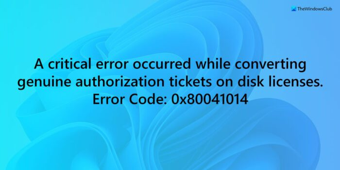 Correction de l'erreur d'activation Windows 0x80041014