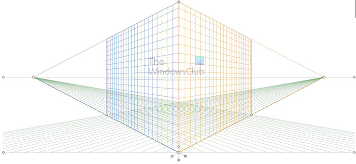Как да използвате инструмента Perspective-Grid в Illustrator Готово с линиите на мрежата.