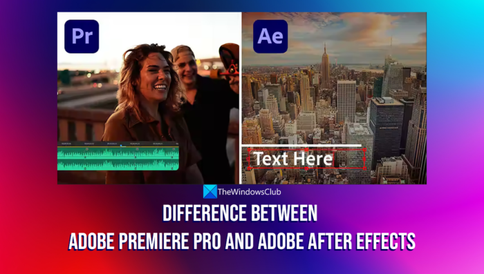 Erinevus Adobe Premiere Pro ja Adobe After Effectsi vahel