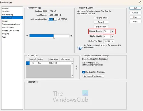   Fix-Photoshop-running-slow-Slow-Preferences-top-menu-RAM-Vähenda-Ajaloo-olekut