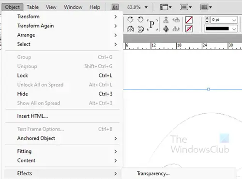   InDesign - कम अपारदर्शिता - टॉप मेनू में किसी इमेज को कैसे ट्रेस करें
