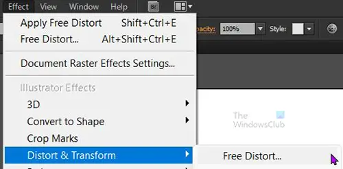   Ako pridať tieň k textu v aplikácii Adobe Illustrator - zmenená perspektíva odrazu