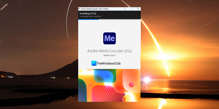 Zainstaluj program Adobe Media Encoder