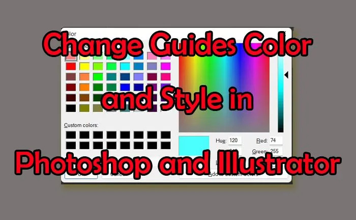 Kā mainīt ceļvežu krāsu un stilu programmās Photoshop un Illustrator