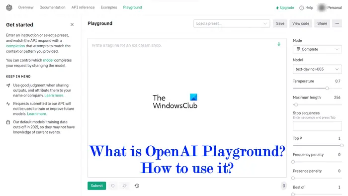 Kas ir OpenAI Playground un kā to izmantot?