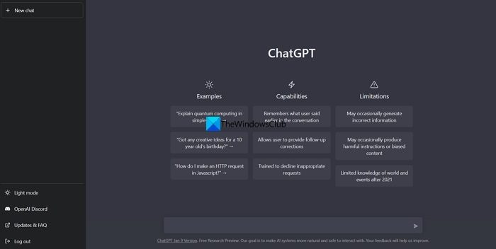 Stránka ChatGPT
