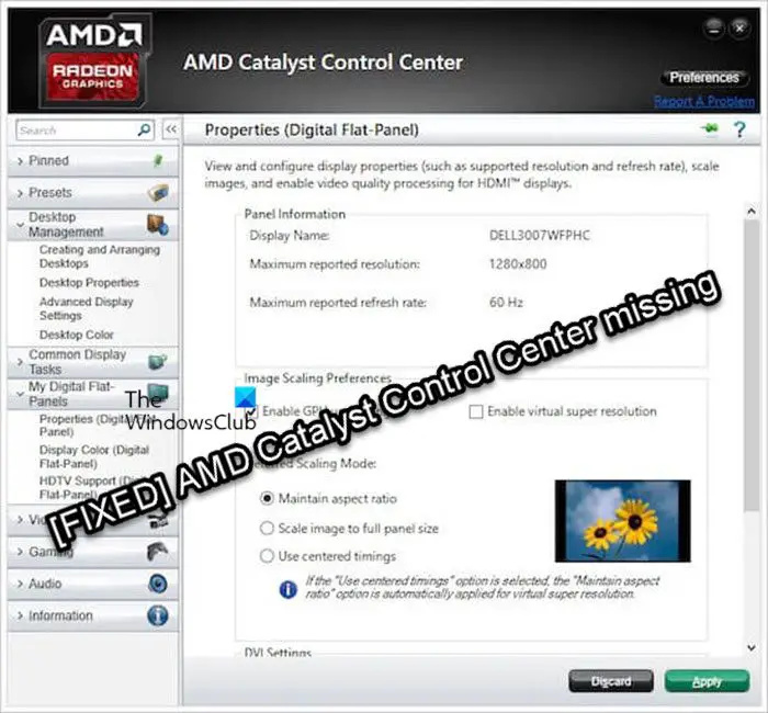 AMD Catalyst Control Center ontbreekt op Windows-computer