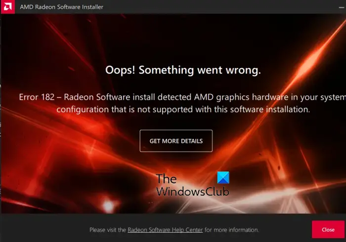 Napraw błąd sterownika AMD 182 na komputerze z systemem Windows