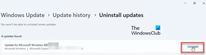   Pag-uninstall ng mga update sa Windows