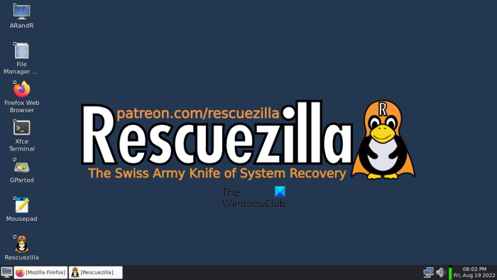 Run RescueZ mempunyai Windows
