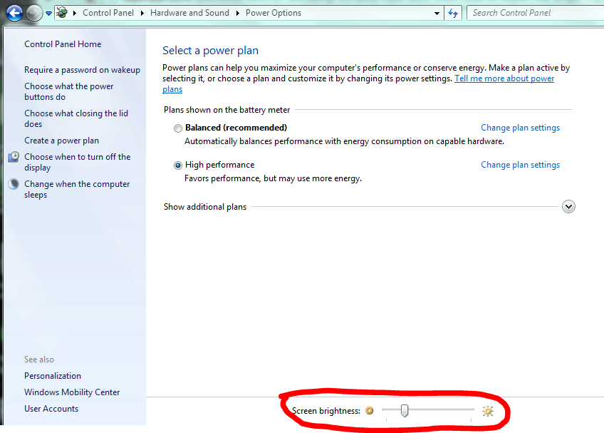 Kako podesiti svjetlinu u sustavu Windows 7?