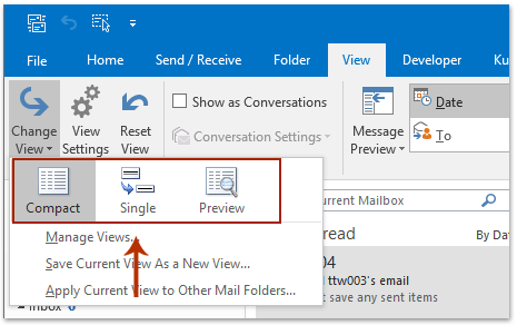 כיצד לאפס את Outlook לתצוגת ברירת מחדל?