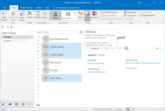 Как отправлять персонализированные массовые электронные письма в Outlook?