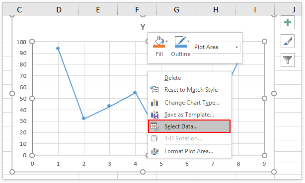 Hvordan bytter man X- og Y-akse i Excel?