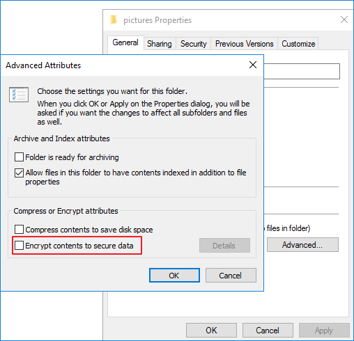 Com eliminar el xifratge dels fitxers a Windows 10?