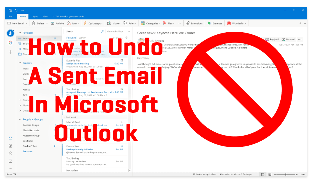 Hvordan fortryder man i Outlook?