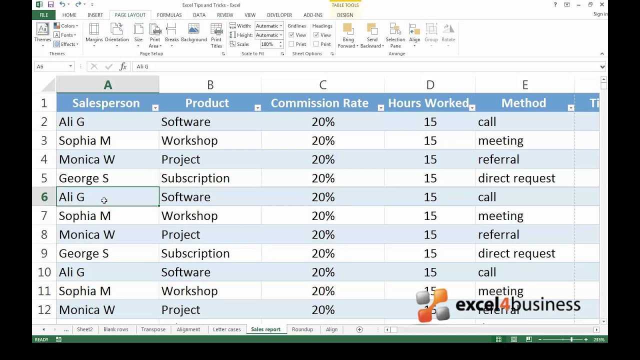 Kako vstaviti prelom strani v Excelu med vrstice?