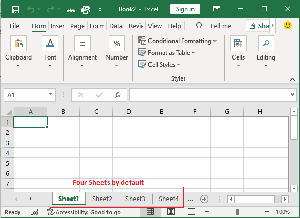 Excel สามารถมีได้กี่แท็บ?