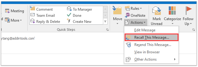 Как отредактировать отправленное электронное письмо в Outlook?