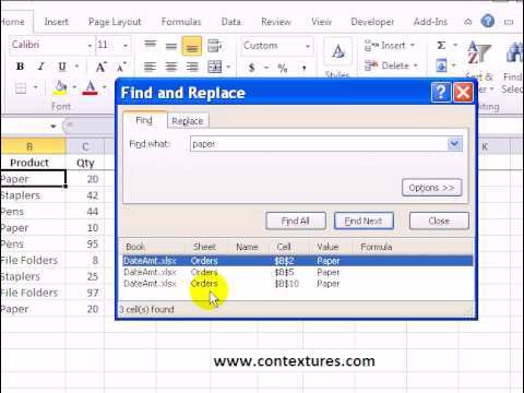 Como localizar e excluir no Excel?