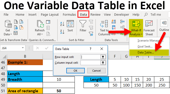 Hvordan opretter man en datatabel med én variabel i Excel?