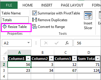 Excel에서 테이블을 편집하는 방법?