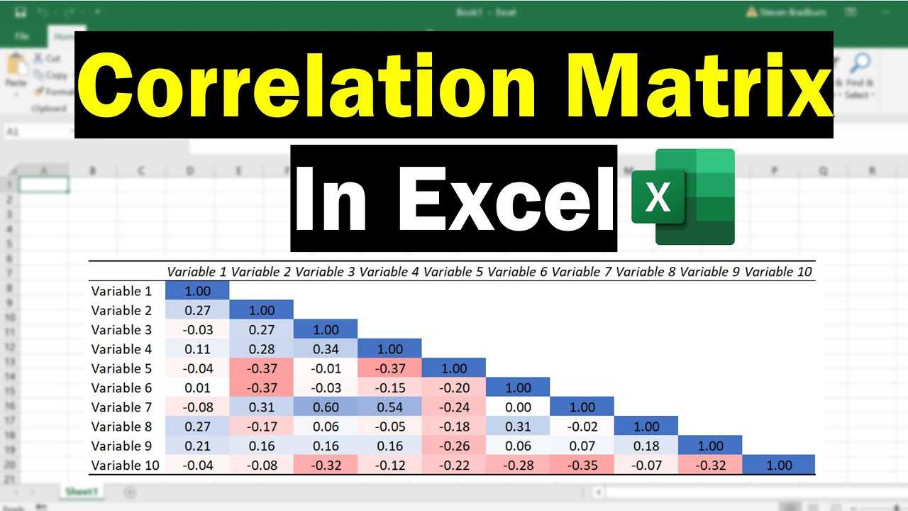 Como criar uma matriz de correlação no Excel?