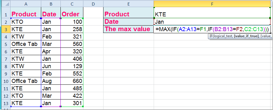 Πώς να βρείτε την ελάχιστη τιμή στο Excel με συνθήκη;