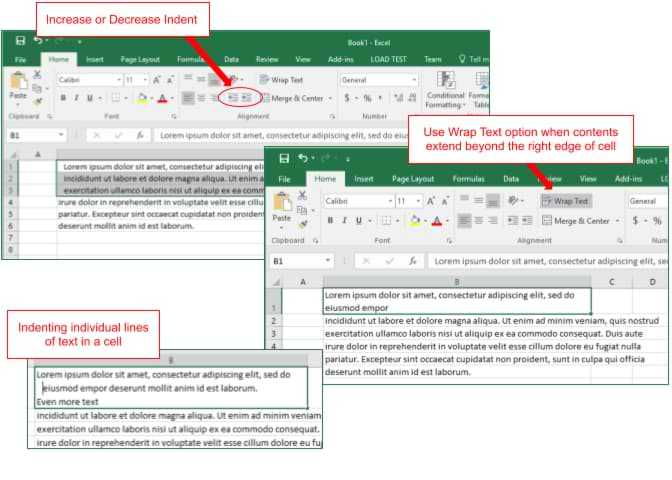 Kaip pažymėti skirtuką „Excel“ langelyje?