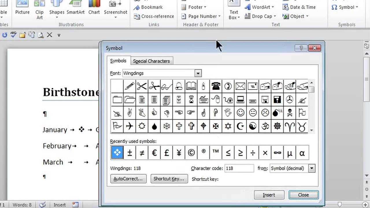 Hvordan sætter man en prik mellem ord i Microsoft Word?