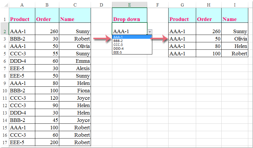 Excel में फ़िल्टर ड्रॉप डाउन कैसे जोड़ें?
