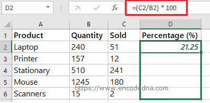 Com calcular el percentatge de vendes a Excel?