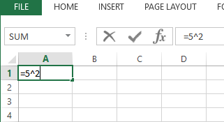 Как да поставим на квадрат число в Excel?