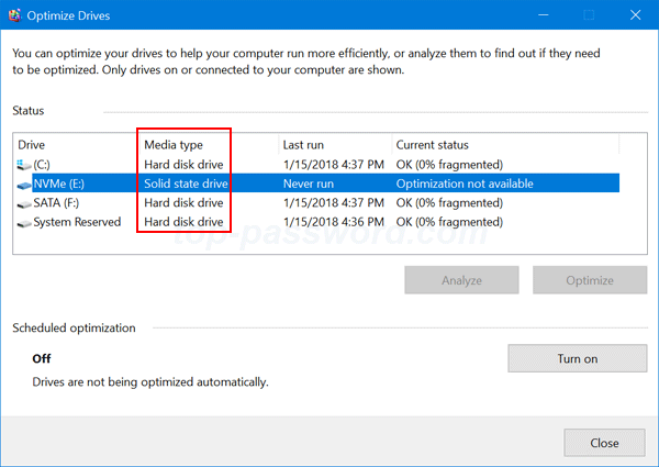 Hoe SSD Windows 10 controleren?