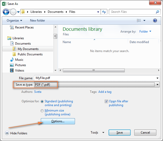 Hvordan gemmer man et ark i Excel som pdf?