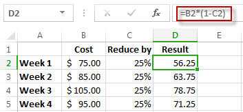 Làm thế nào để nhân với tỷ lệ phần trăm trong Excel?