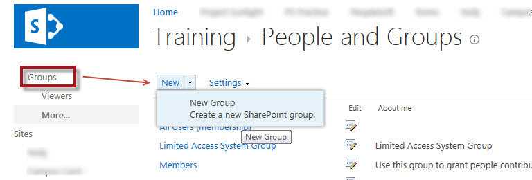 Как да редактирате Sharepoint групи?