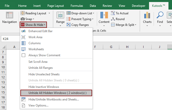Bagaimana untuk Menyahsembunyikan Buku Kerja dalam Excel?