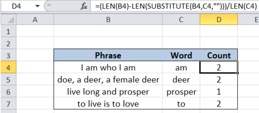 Bagaimana Mengira Perkataan Khusus dalam Lajur Excel?