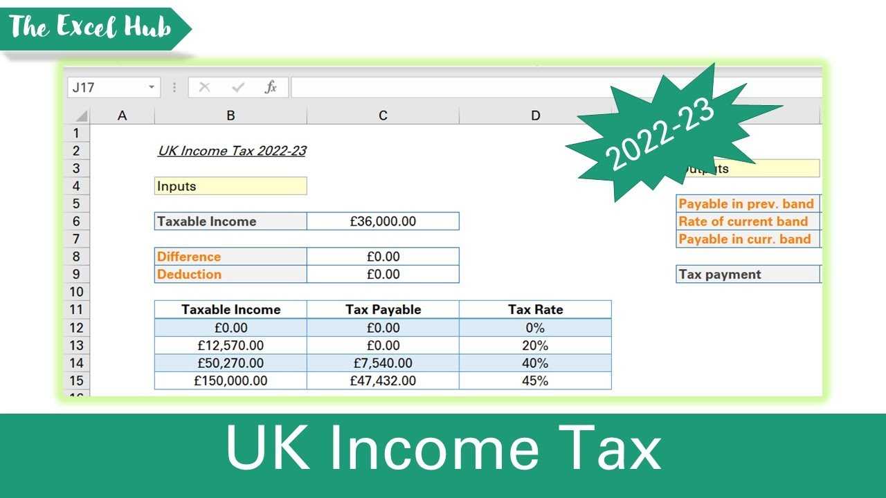 Excelシート英国で所得税を計算する方法?