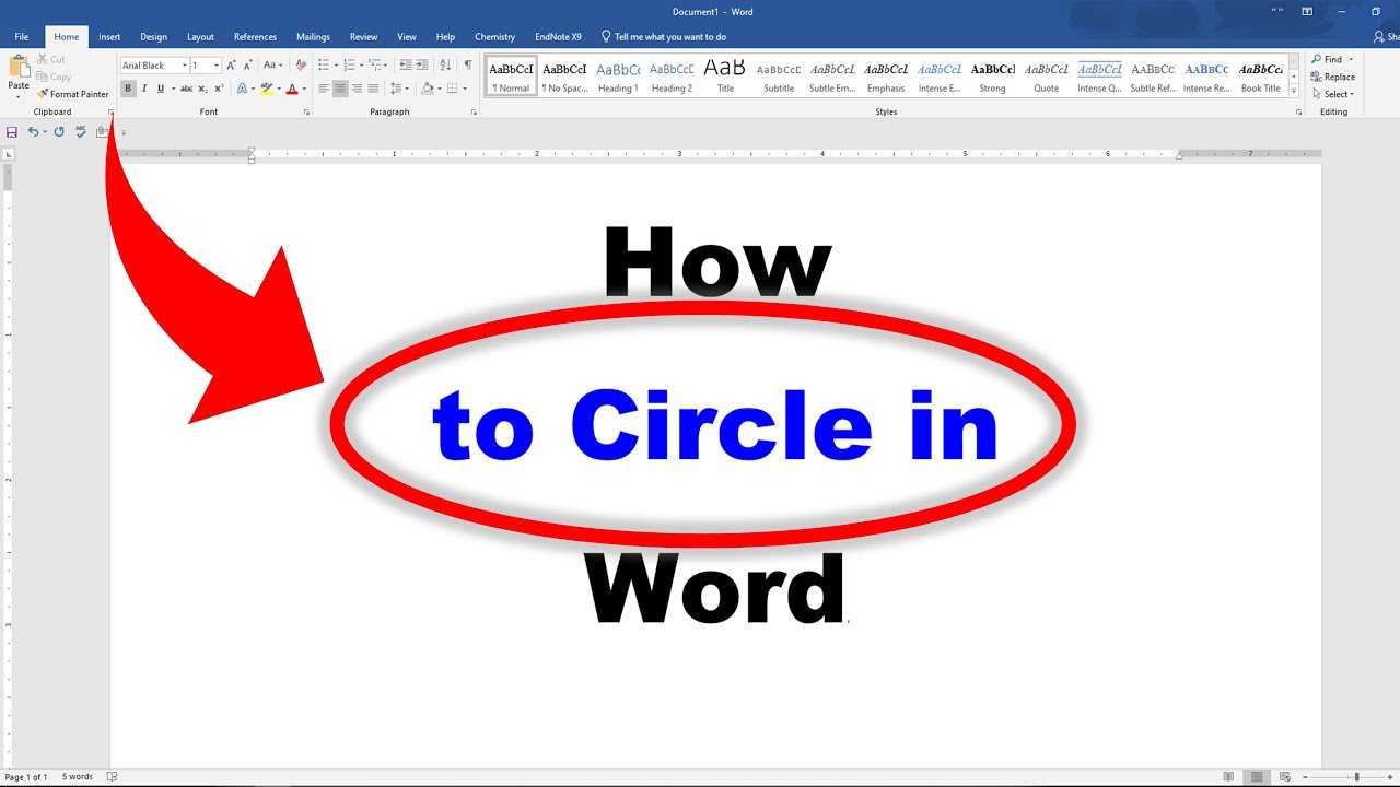 Hvordan sirkle et ord i Microsoft Word?