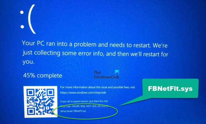 إصلاح ما فشل FBNetFlt.sys الشاشة الزرقاء