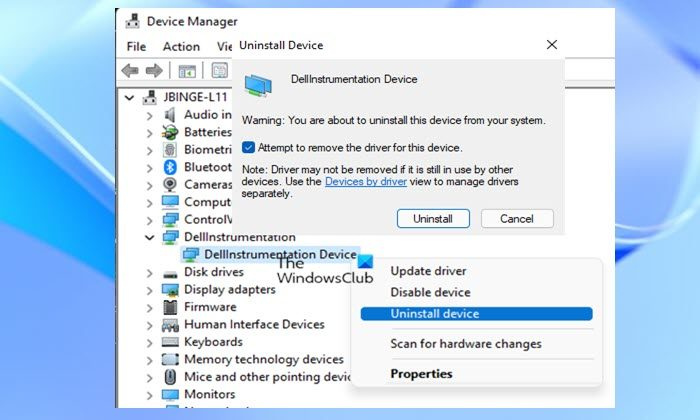 Löschen Sie Dell Instrumentation im Geräte-Manager