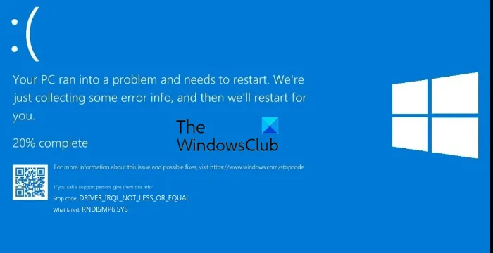 Labojiet RNDISMP6.SYS zilā ekrāna kļūdu operētājsistēmā Windows 11/10