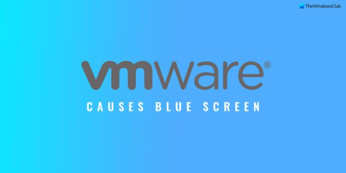 VMware způsobuje modrou obrazovku ve Windows 11/10