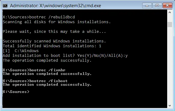   Windows 10에서 BCD 또는 부팅 구성 데이터 파일을 다시 빌드하는 방법