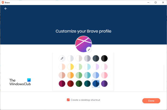 Izveidojiet jaunu lietotāja profilu pakalpojumā Brave