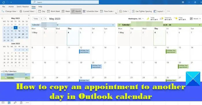 Bagaimana untuk menyalin Janji Temu Kalendar Outlook ke hari lain