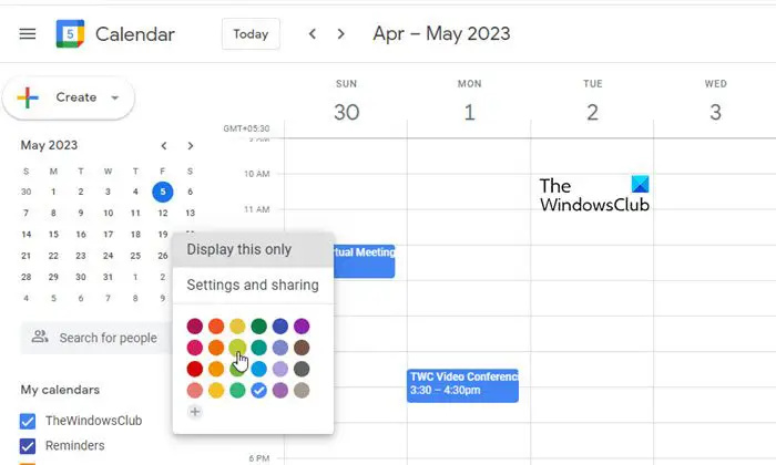 Google कैलेंडर में ईवेंट का रंग कैसे बदलें