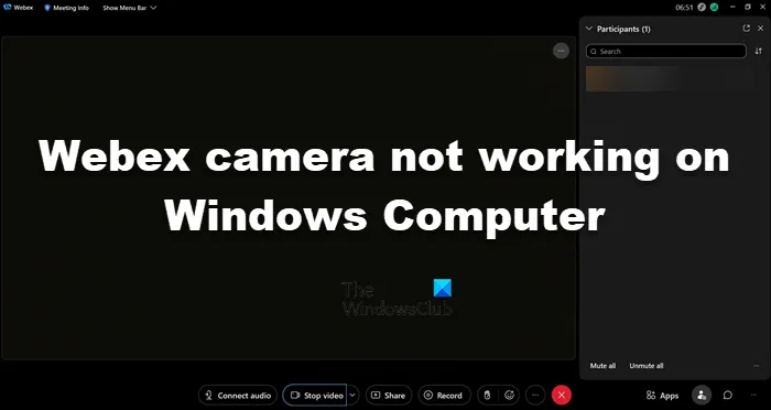 A Webex kamera nem működik Windows PC-n